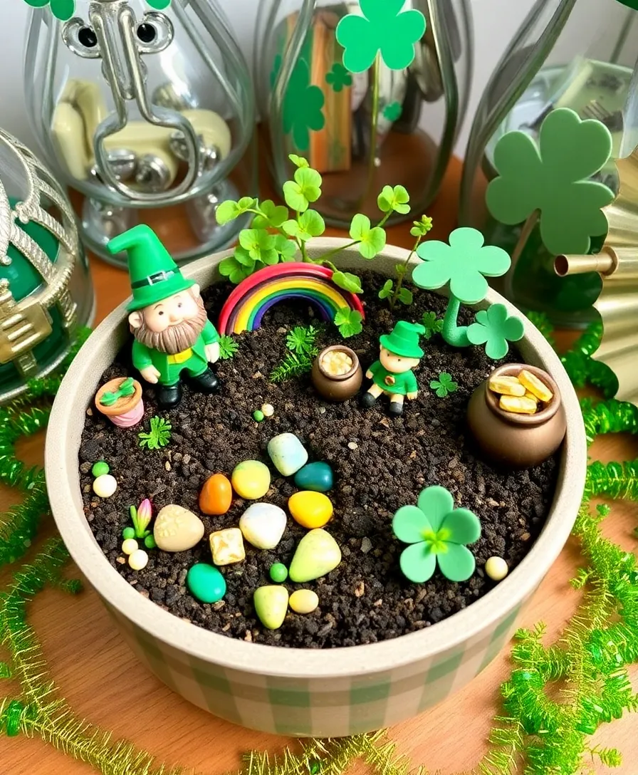 21 Creative St. Patrick's Day Decorations You Can Make at Home (Even Your Kids Will Love #13!) - 18. St. Patrick's Day Fairy Garden