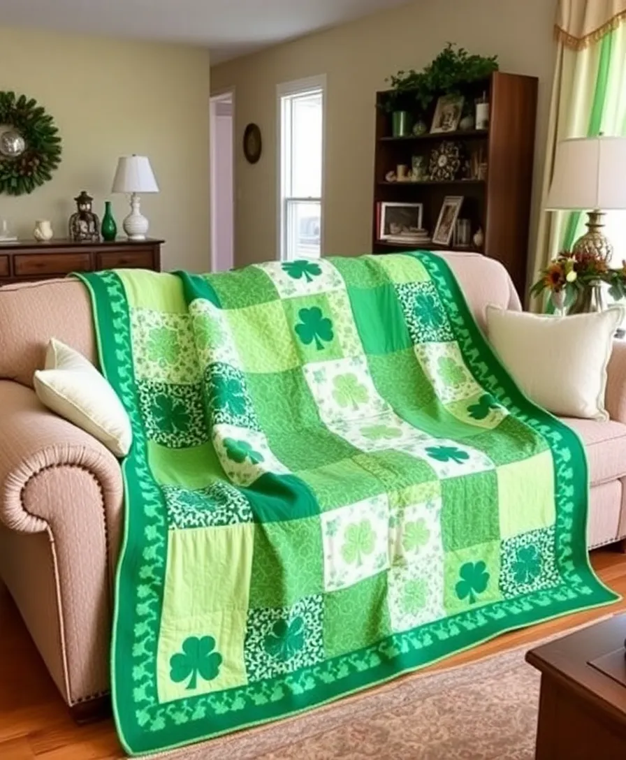 21 Creative St. Patrick's Day Decorations You Can Make at Home (Even Your Kids Will Love #13!) - 14. St. Patrick's Day Quilt