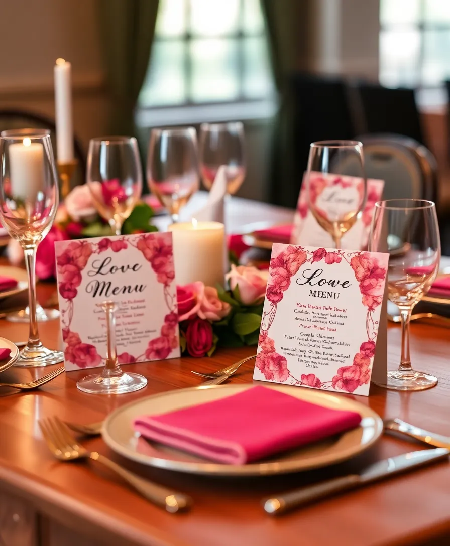 21 Creative Valentine Table Decorations to Set the Perfect Mood! - 14. Love-themed Menu Cards