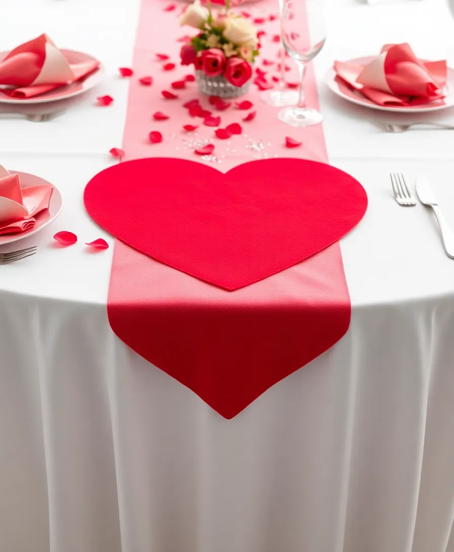 21 Creative Valentine Table Decorations to Set the Perfect Mood! - 3. Heart-Shaped Table Runner