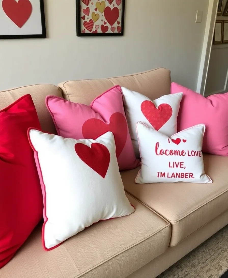 22 Easy and Budget-Friendly Valentine Decorations That Wow! (#10 Is a Game Changer!) - 14. Love-Themed Pillows