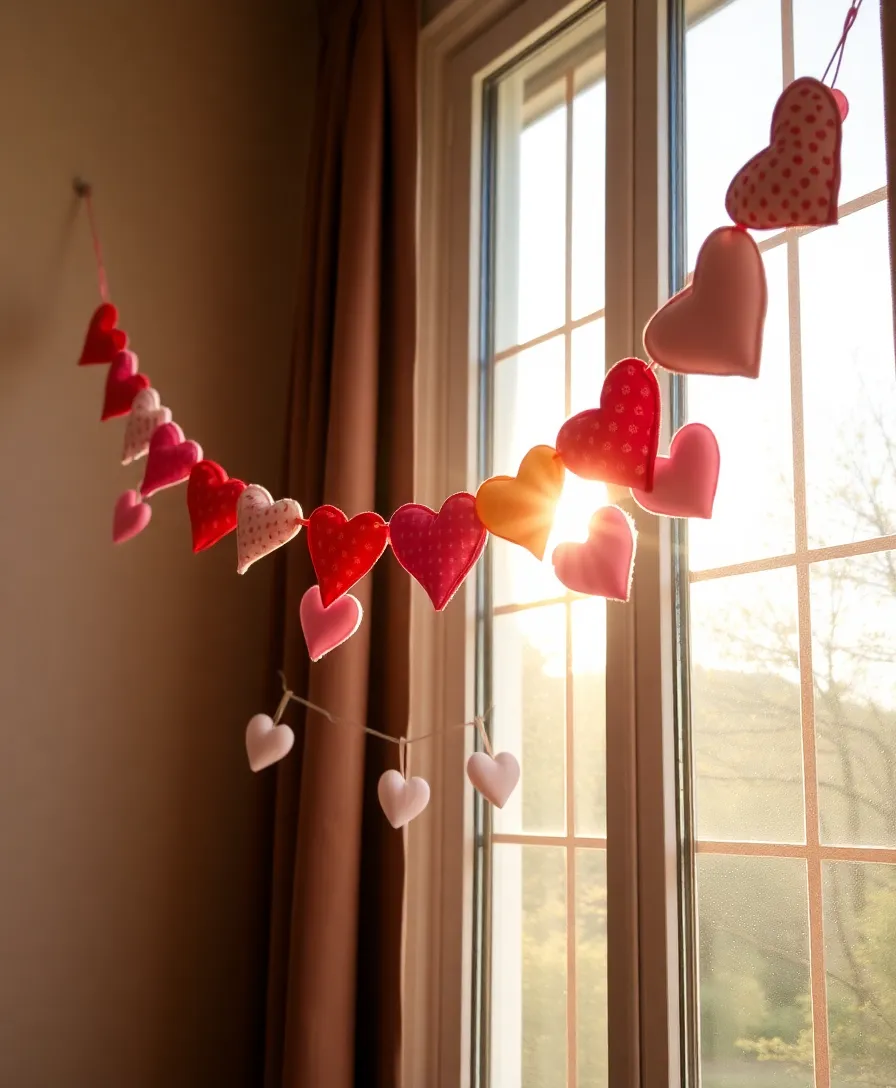 22 Easy and Budget-Friendly Valentine Decorations That Wow! (#10 Is a Game Changer!) - 20. Fabric Heart Banners