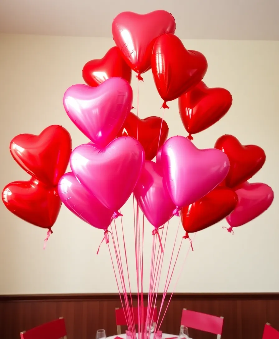 22 Easy and Budget-Friendly Valentine Decorations That Wow! (#10 Is a Game Changer!) - 4. Heart-Shaped Balloon Bouquets