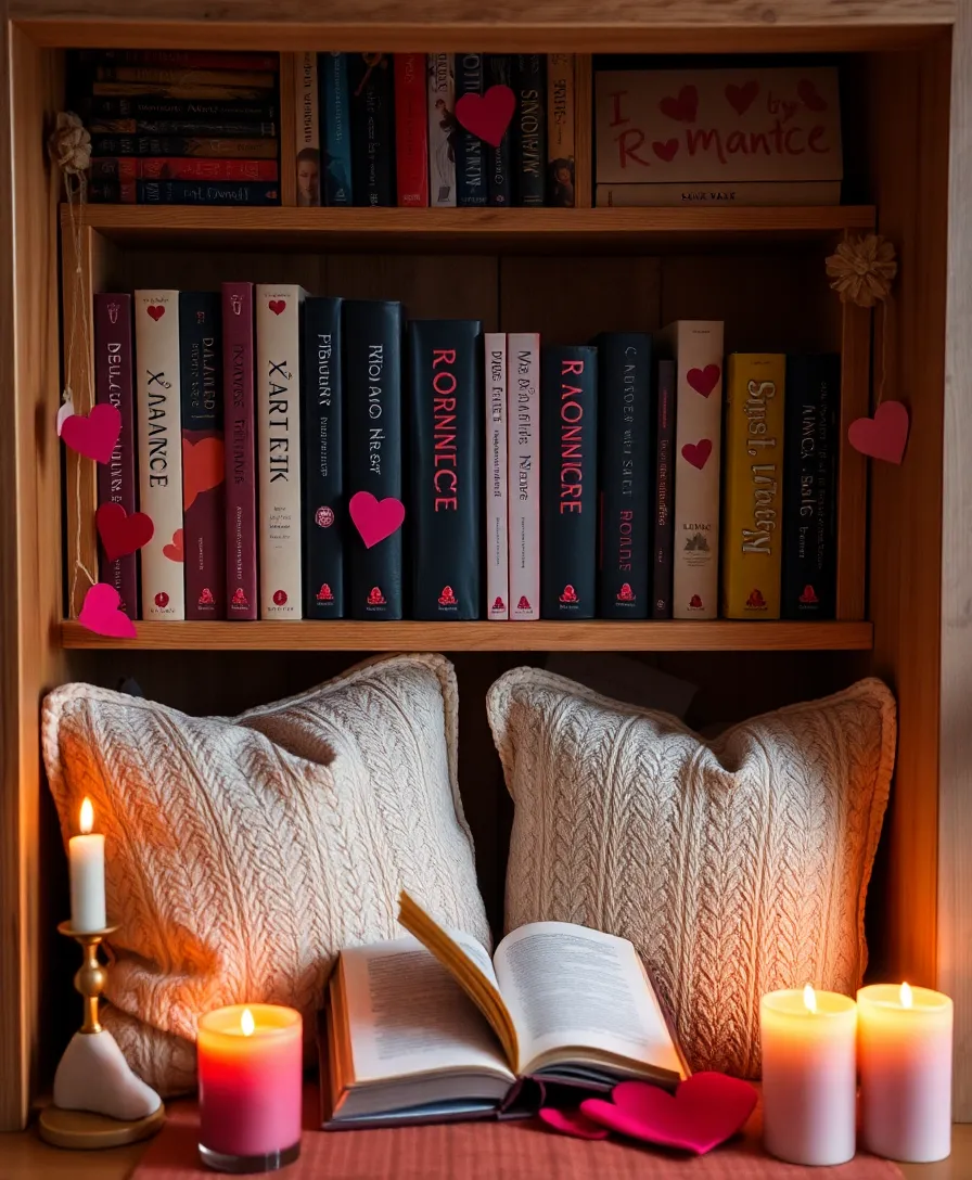 22 Easy and Budget-Friendly Valentine Decorations That Wow! (#10 Is a Game Changer!) - 21. Love Themed Book Nook