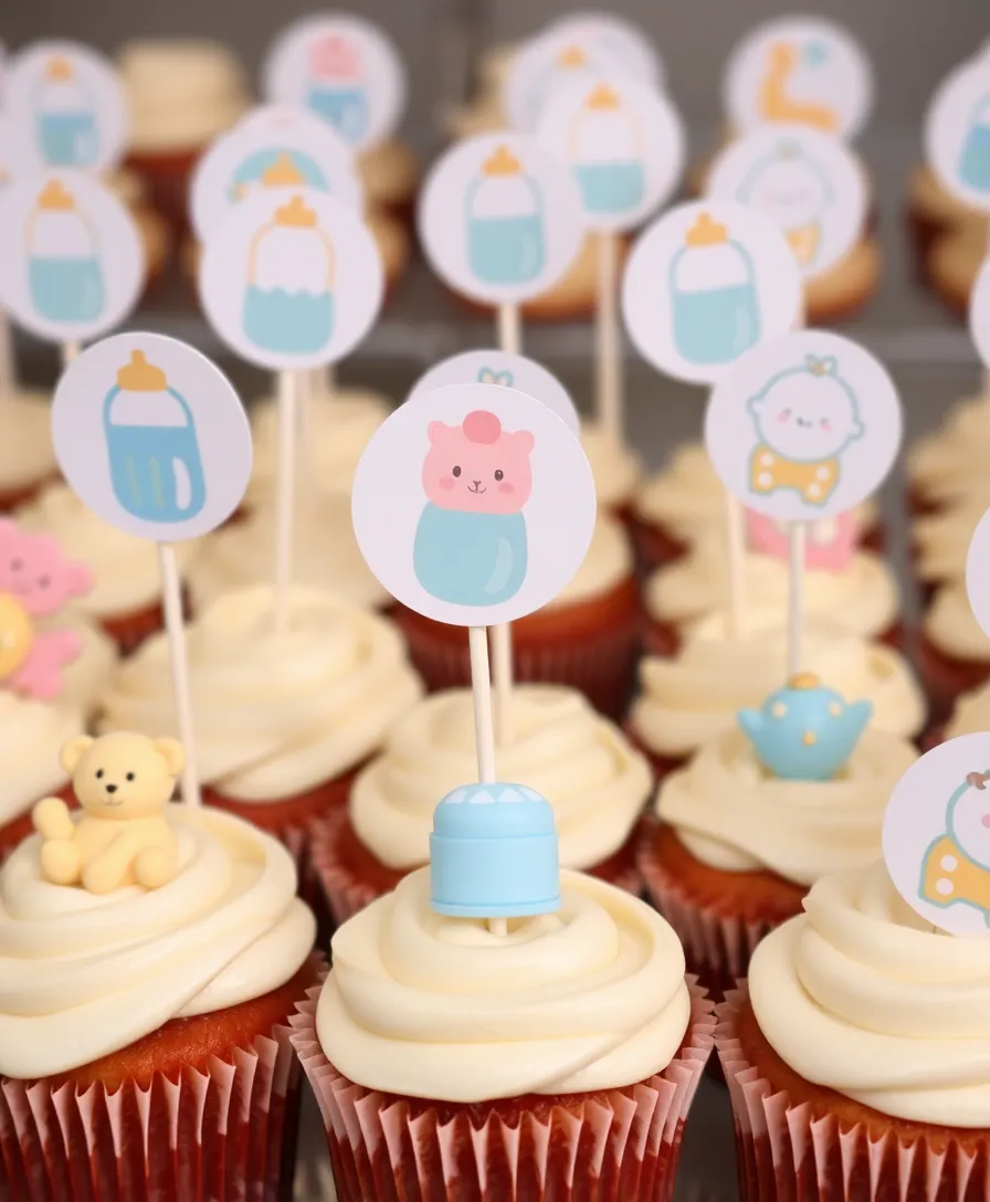 21 Creative Baby Shower Decorations That Will Leave Your Guests in Awe! (#5 is a Must-See!) - 12. Adorable Themed Cupcake Toppers