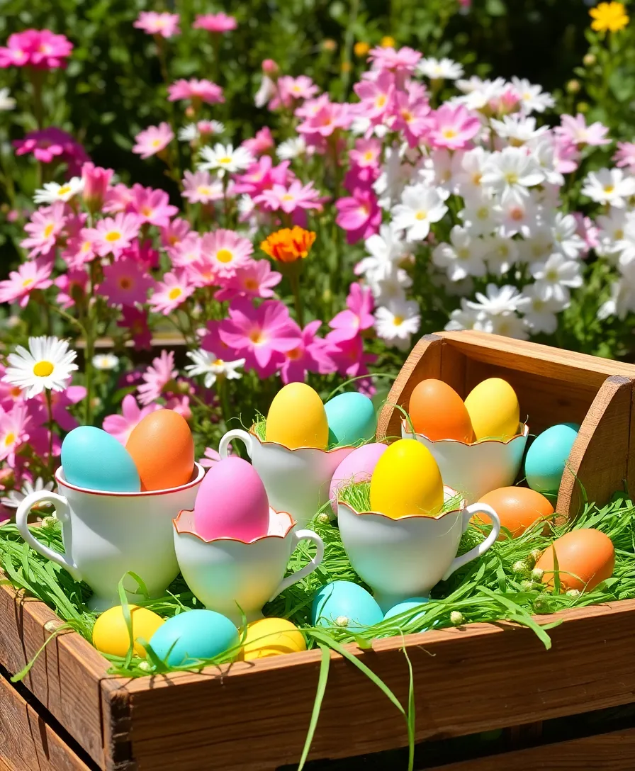 22 Whimsical Outdoor Easter Decorating Ideas to Bring Joy to Your Yard! (Your Neighbors Will Be Jealous!) - 17. Creative Egg Displays