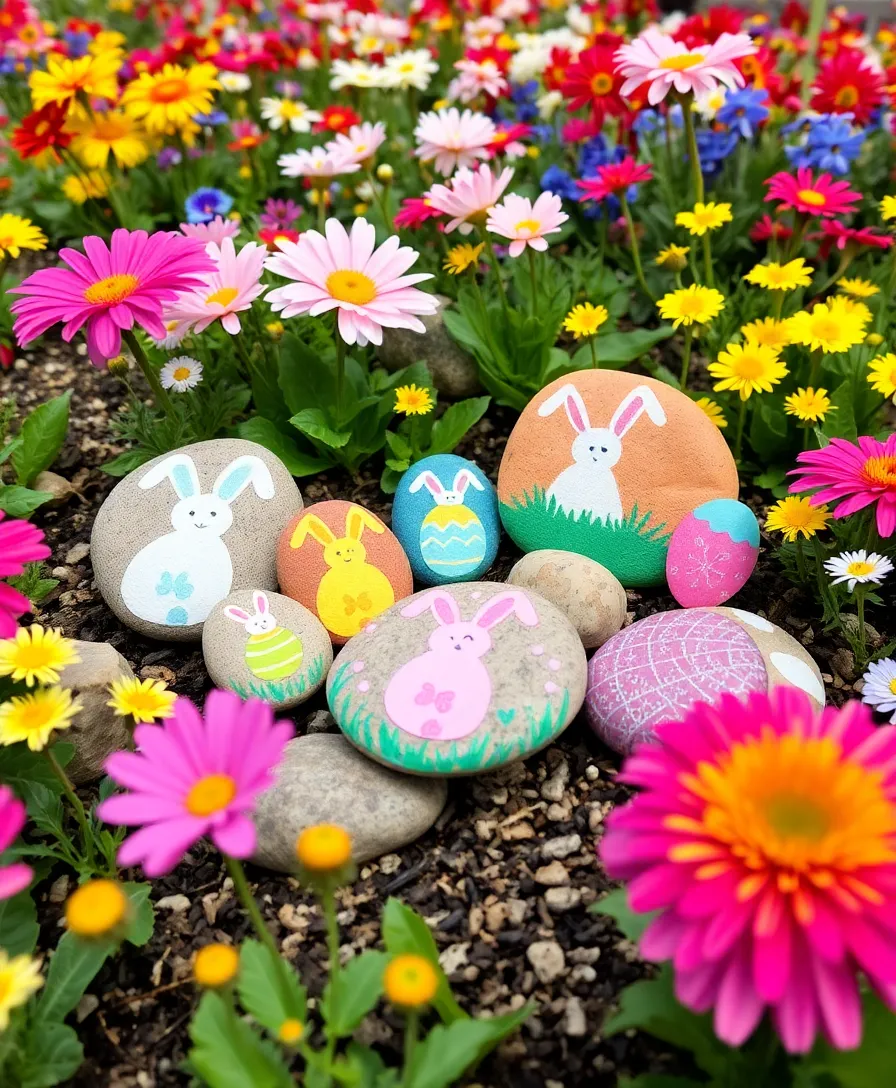 22 Whimsical Outdoor Easter Decorating Ideas to Bring Joy to Your Yard! (Your Neighbors Will Be Jealous!) - 19. Painted Rocks Art