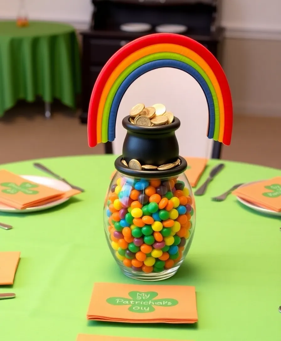 21 Creative St. Patrick's Day Decorations You Can Make at Home (Even Your Kids Will Love #13!) - 3. Rainbow Centerpiece