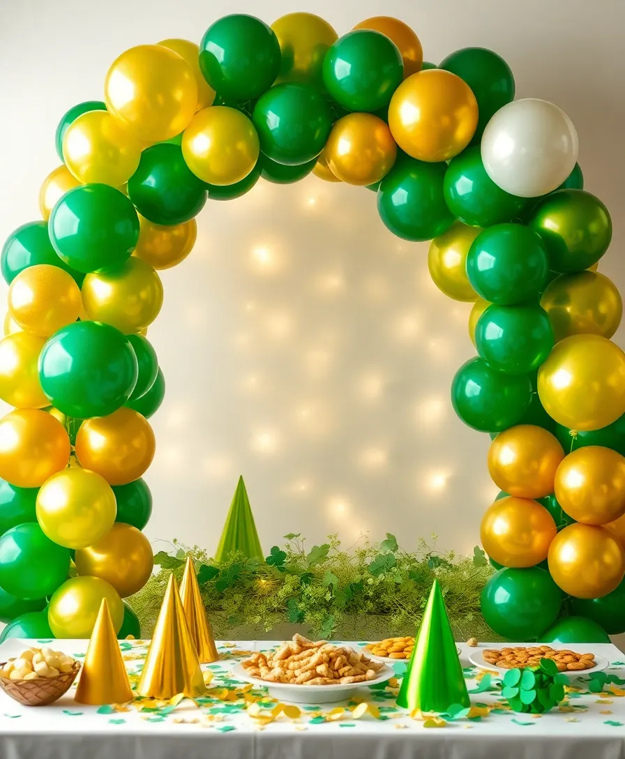 21 Creative St. Patrick's Day Decorations You Can Make at Home (Even Your Kids Will Love #13!) - 5. Green and Gold Balloons