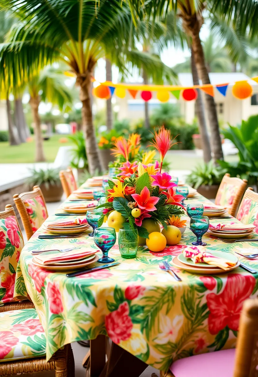 21 Stunning Table Decorations That Will Elevate Your Home Style! - 18. Bright and Tropical