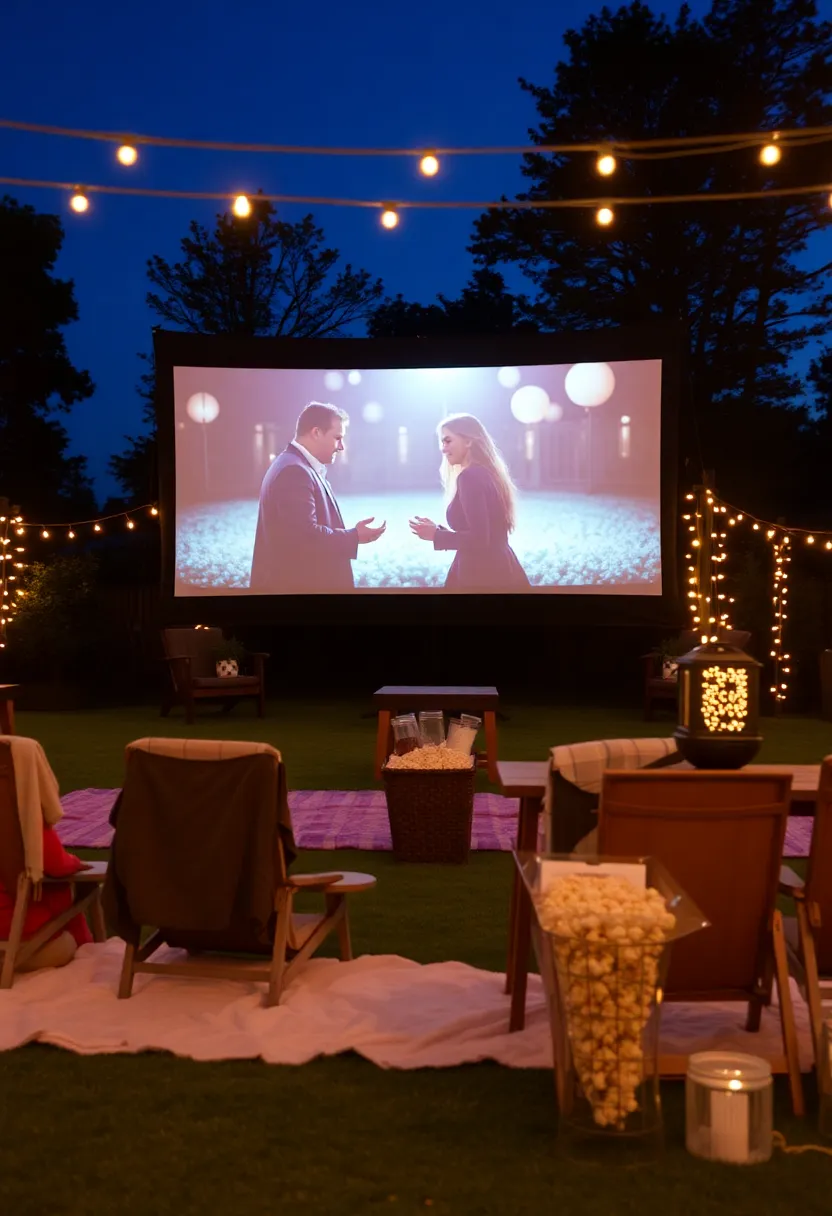 21 Creative Engagement Party Ideas You Can’t Miss (Especially #10!) - 6. Movie Night Under the Stars