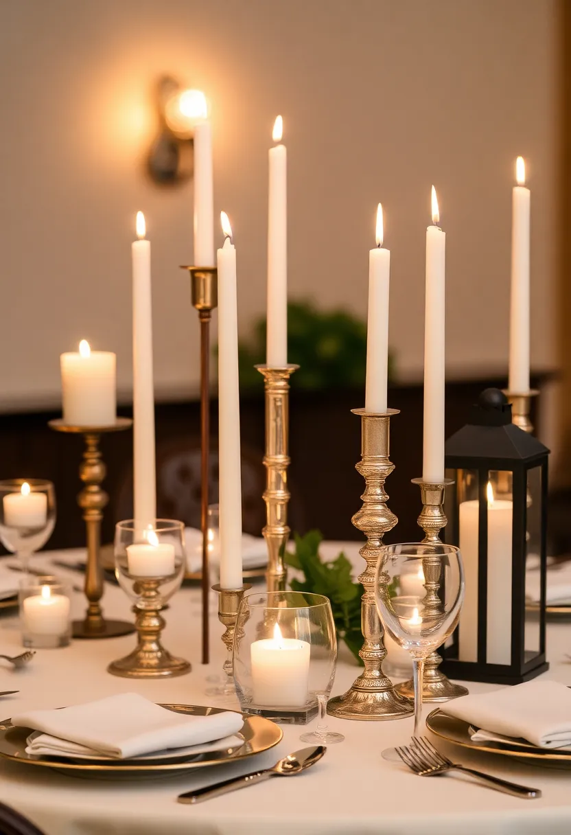 21 Party Table Decorations That Will Steal the Show! (Your Guests Will Be Amazed!) - 6. Elegant Candle Displays