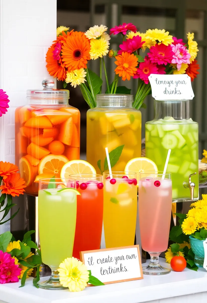 21 Party Table Decorations That Will Steal the Show! (Your Guests Will Be Amazed!) - 15. Fun Drink Stations