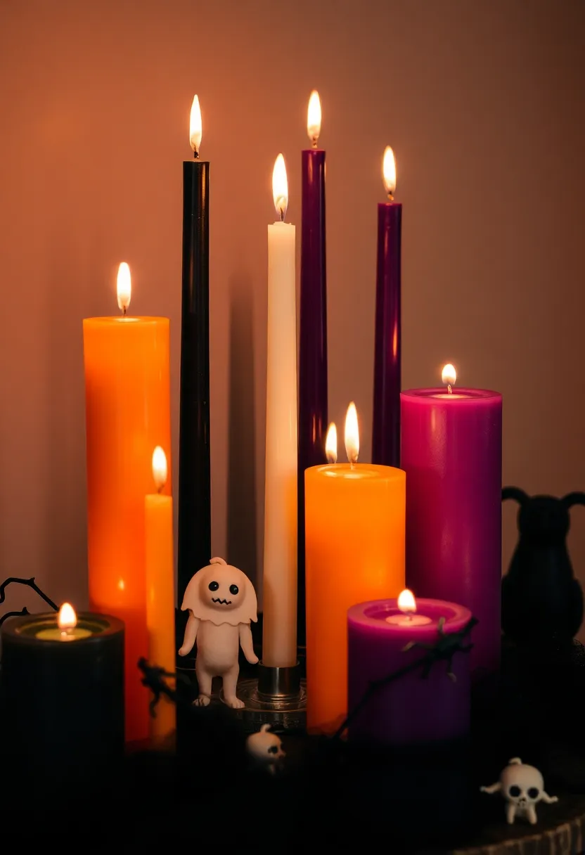 21 Halloween Party Decor Ideas That'll Make Your Guests Scream in Delight! - 14. Eerie Candle Displays