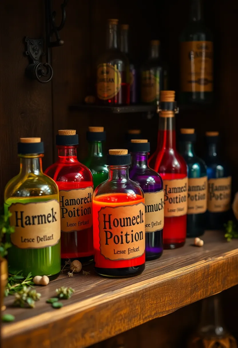 21 Halloween Party Decor Ideas That'll Make Your Guests Scream in Delight! - 17. DIY Potion Bottles