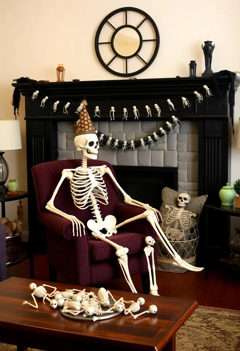 21 Halloween Party Decor Ideas That'll Make Your Guests Scream in Delight! - 12. Skeleton Decorations
