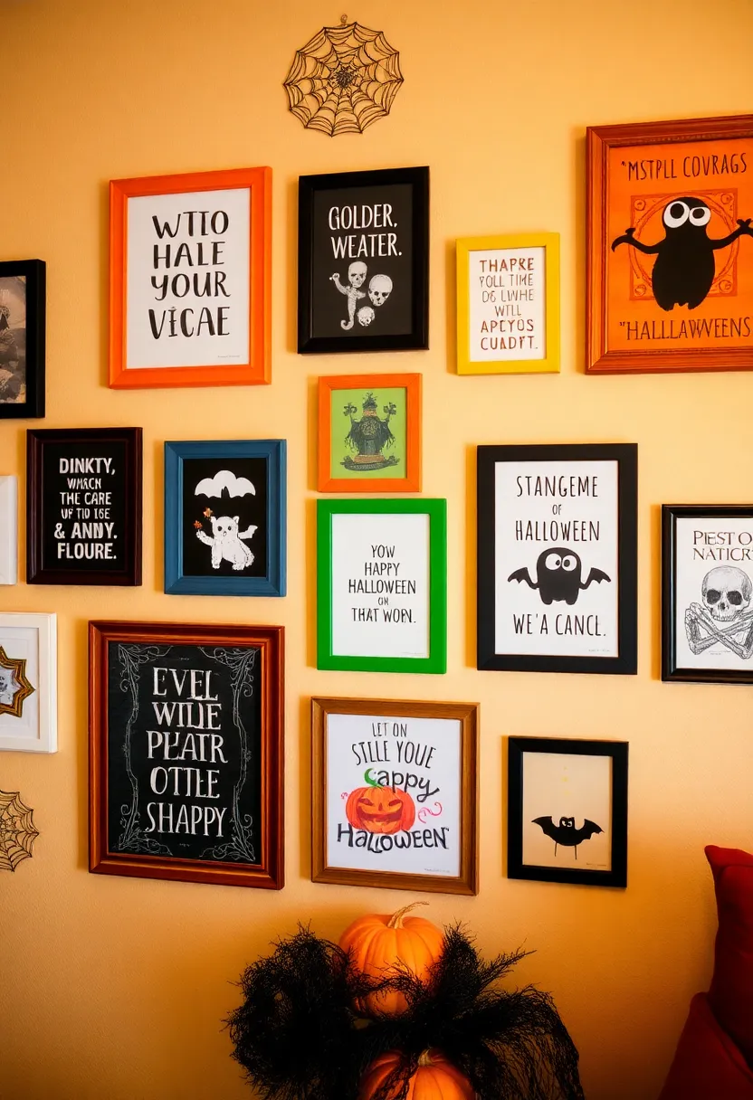 21 Halloween Party Decor Ideas That'll Make Your Guests Scream in Delight! - 20. Halloween-themed Wall Art