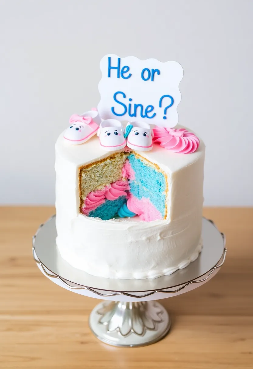 21 Gender Reveal Party Decorations That Will Make You the Host of the Year! (You Won't Believe #9!) - 4. Gender Reveal Cake