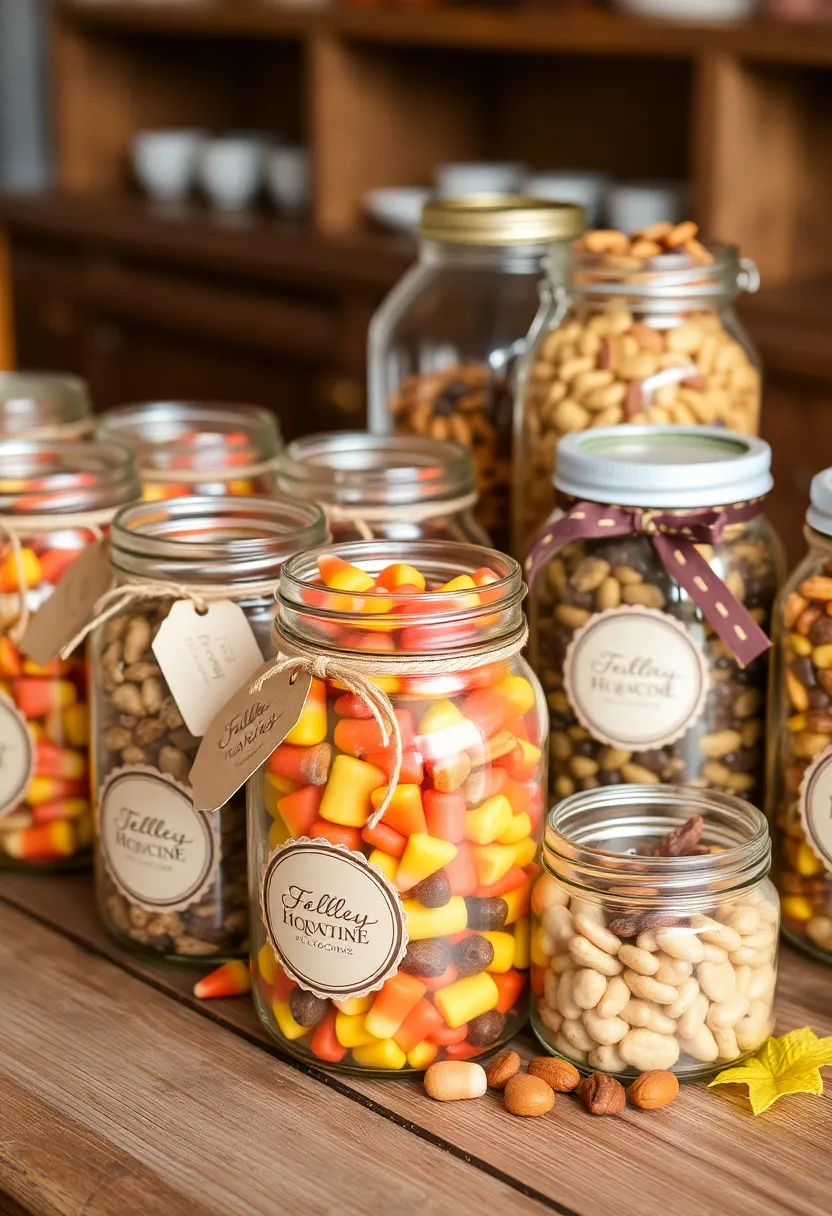 21 Thanksgiving Decorations That Will Transform Your Home into a Festive Wonderland! - 13. Glass Jars Filled with Seasonal Treats