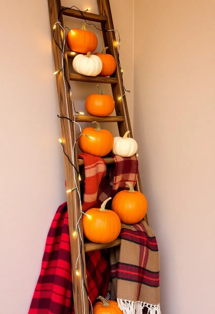 21 Thanksgiving Decorations That Will Transform Your Home into a Festive Wonderland! - 11. Rustic Ladder Displays