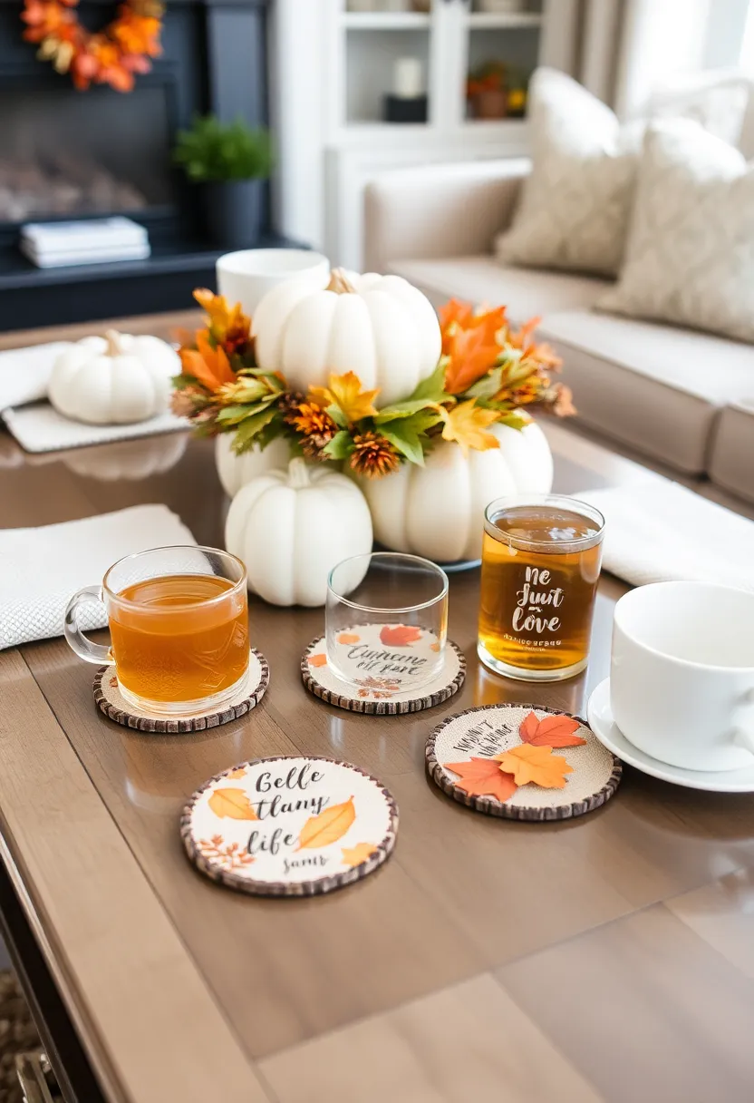 21 Thanksgiving Decorations That Will Transform Your Home into a Festive Wonderland! - 20. Thanksgiving-Themed Coasters