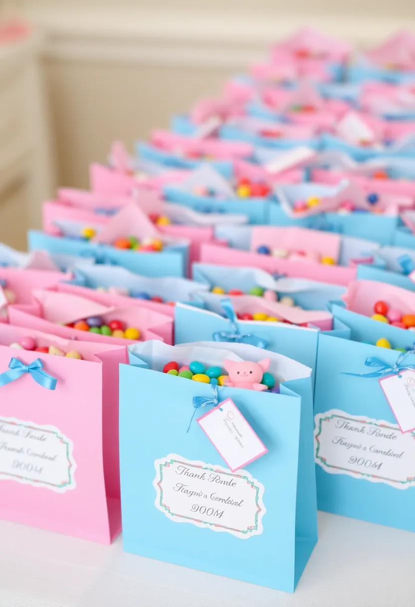 21 Gender Reveal Party Decorations That Will Make You the Host of the Year! (You Won't Believe #9!) - 12. Gender Reveal Favor Bags