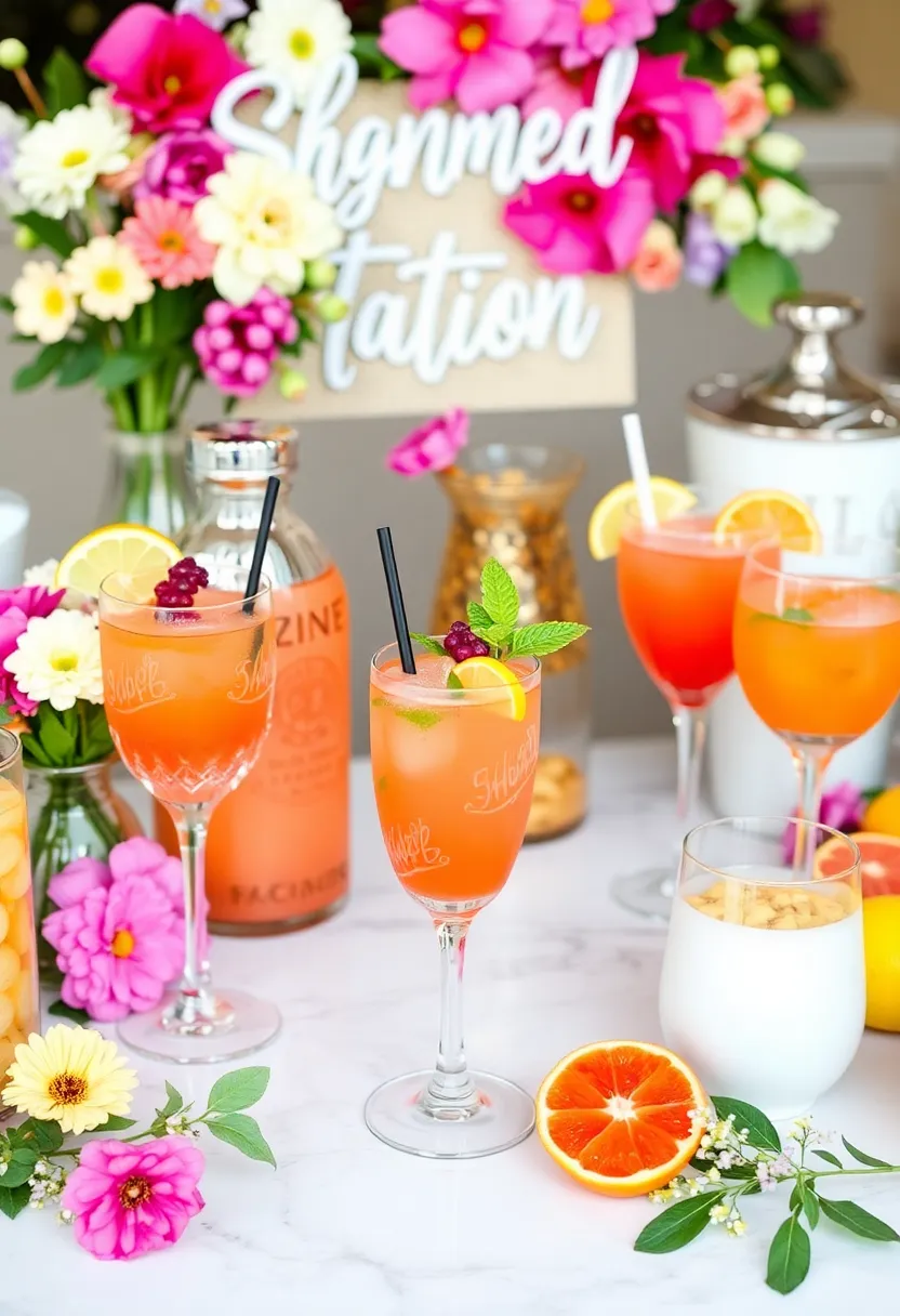 21 Stunning Bridal Shower Decoration Ideas That Will Leave Your Guests in Awe! - 15. Themed Drink Station