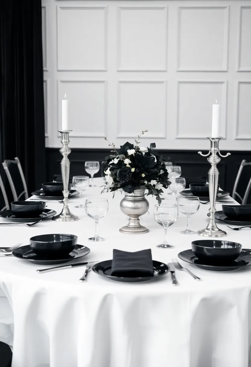 21 Stunning Table Decorations That Will Elevate Your Home Style! - 9. Elegant Black and White