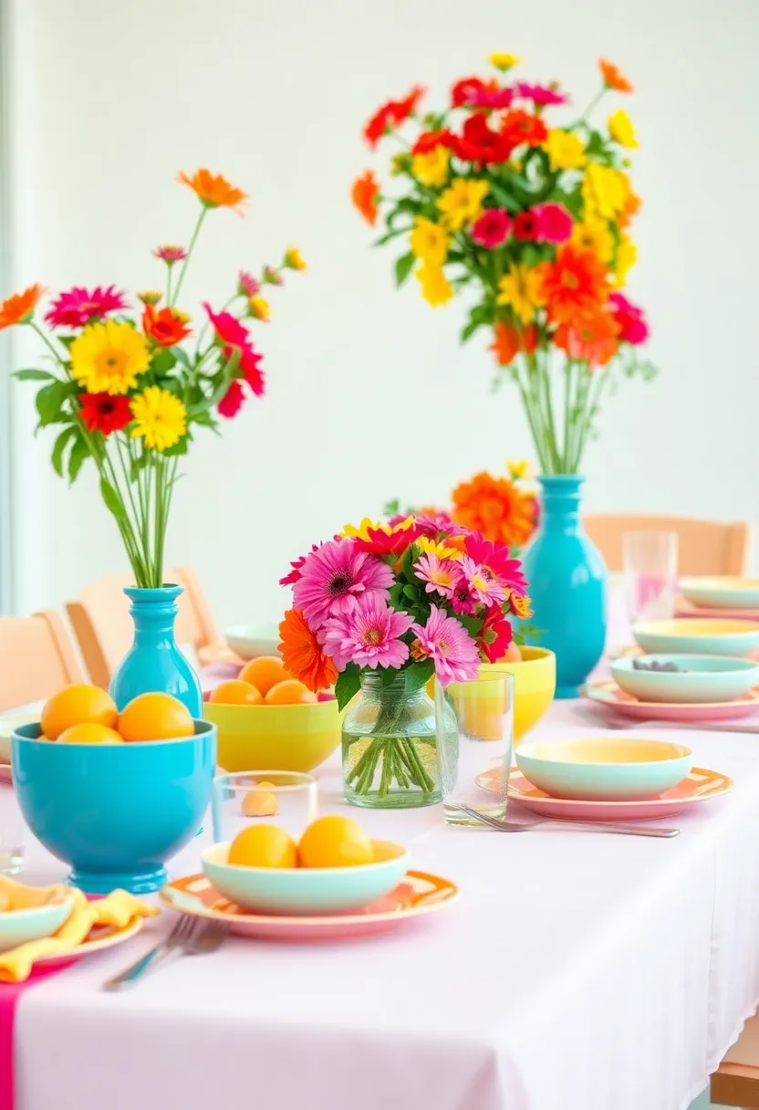 21 Stunning Table Decorations That Will Elevate Your Home Style! - 13. Bright and Cheerful