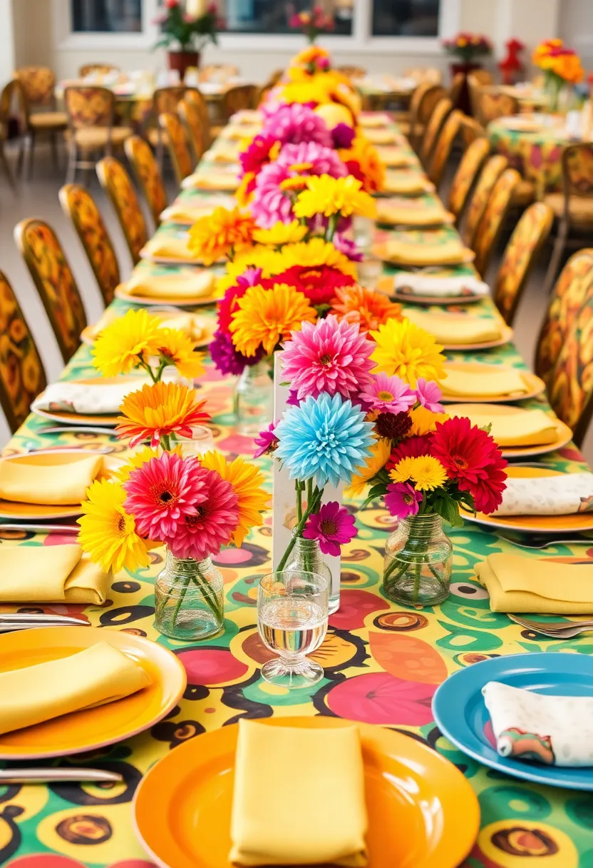 21 Stunning Table Decorations That Will Elevate Your Home Style! - 16. Bold and Bright Patterns