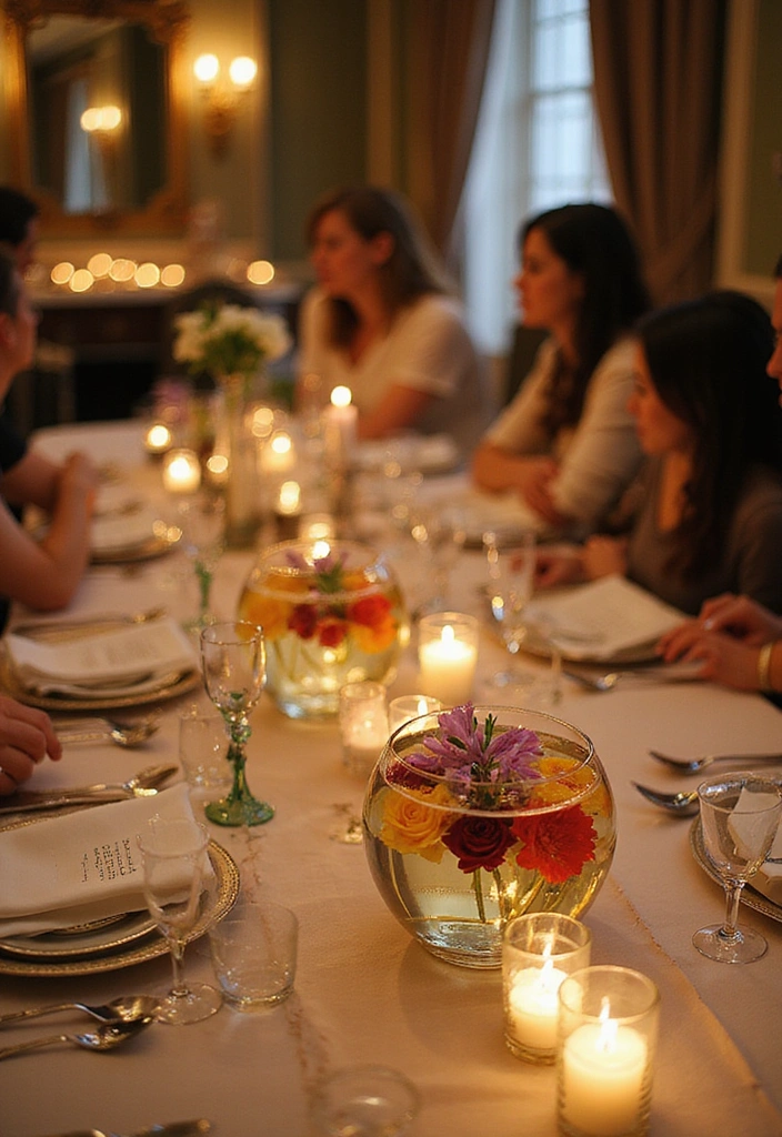 18 Unique Wedding Reception Decorations That Will Leave Everyone Talking (Check Out #7!) - 3. Floating Floral Centerpieces