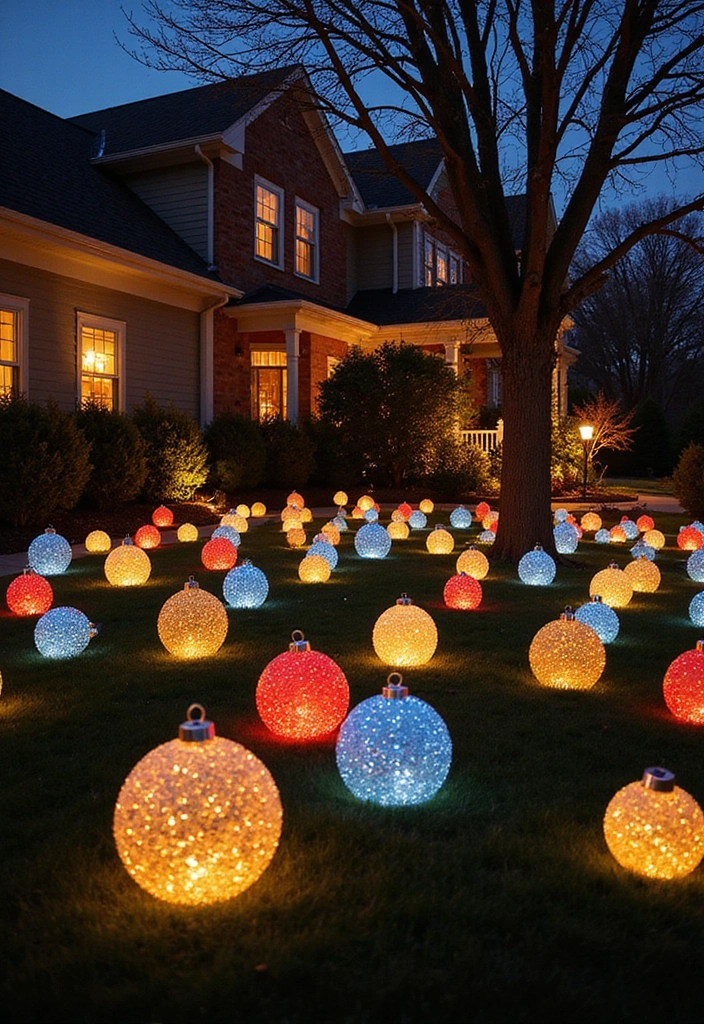 20 Outdoor Christmas Decorations That Will Make Your Neighbors Envy Your Holiday Spirit! - 19. Illuminated Christmas Ornaments