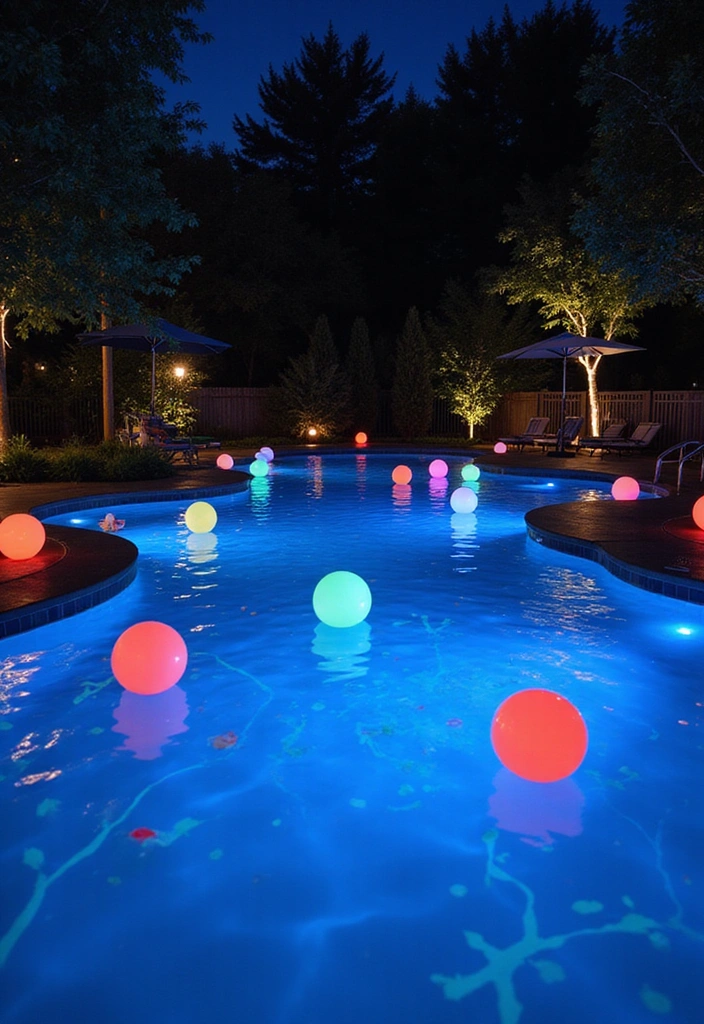 15 Epic Pool Party Decorations That Will Make Your Bash Unforgettable! - 9. Glow-in-the-Dark Pool Decor