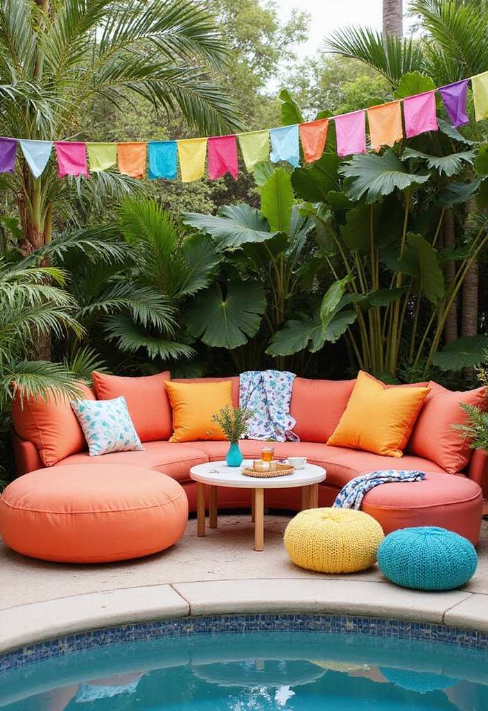 15 Epic Pool Party Decorations That Will Make Your Bash Unforgettable! - 2. Poolside Lounge Area