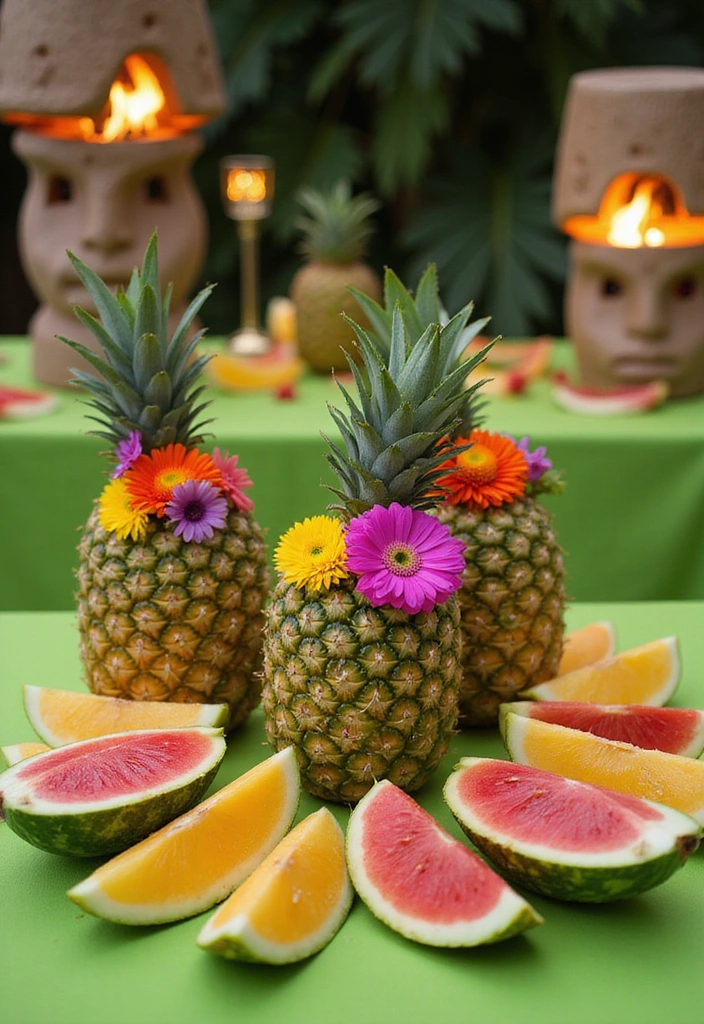 15 Epic Pool Party Decorations That Will Make Your Bash Unforgettable! - 1. Tropical Fruit Centerpieces