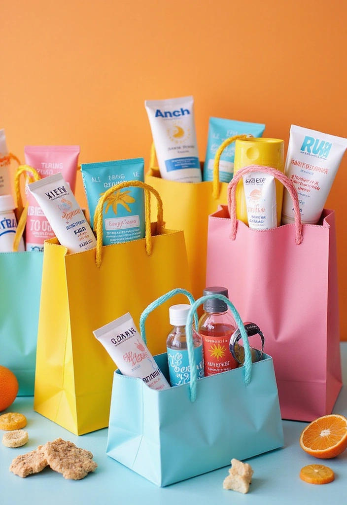 15 Epic Pool Party Decorations That Will Make Your Bash Unforgettable! - 12. Summer-Themed Favor Bags