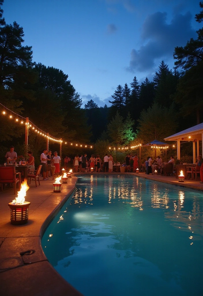 15 Epic Pool Party Decorations That Will Make Your Bash Unforgettable! - 7. Tiki Torches for Ambiance