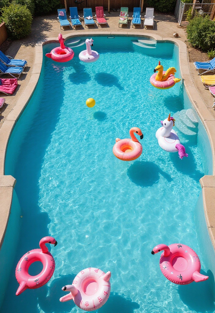 15 Epic Pool Party Decorations That Will Make Your Bash Unforgettable! - 3. Floating Pool Decorations