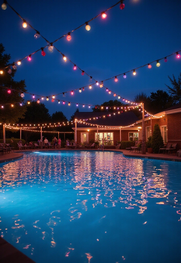 15 Epic Pool Party Decorations That Will Make Your Bash Unforgettable! - 14. Bright Colored Lighting