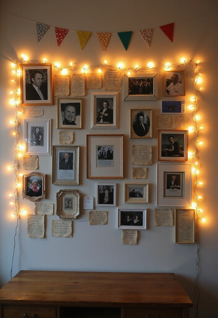 20 Unique Retirement Party Decorations Your Guests Will Never Forget! - 1. Memory Lane Photo Wall