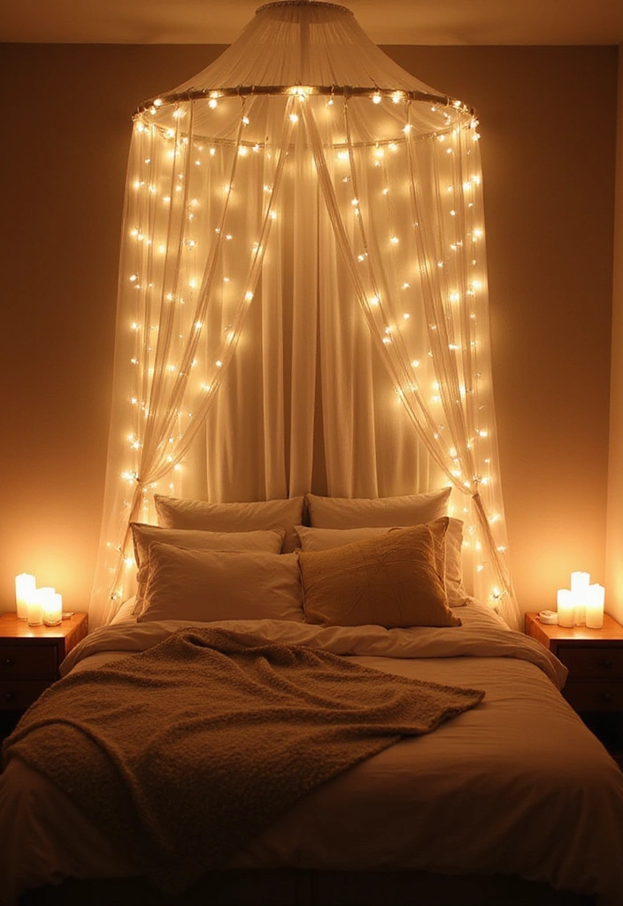 12 Stunning Anniversary Decoration Ideas at Home That Will Leave You Speechless! - 1. Enchanted Fairy Light Canopy