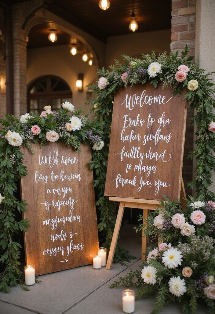 12 Stunning Indoor Wedding Reception Decorations That Will Take Your Breath Away! - 5. Creative Signage to Guide Guests