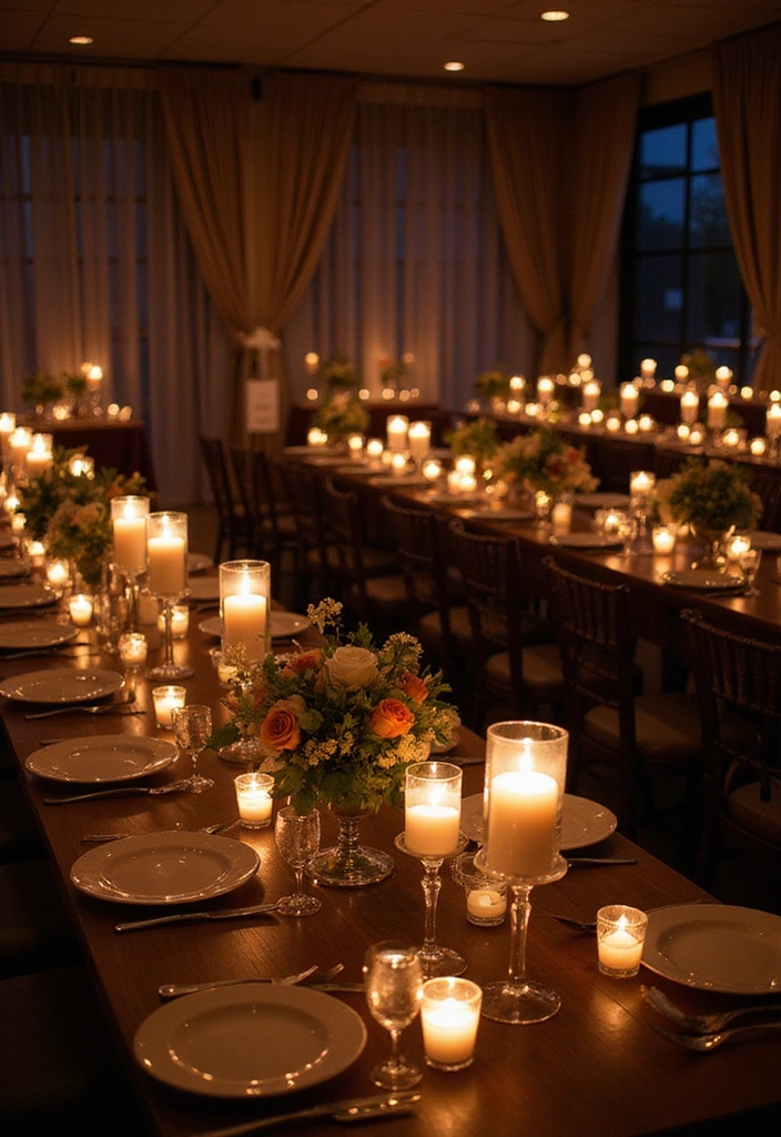12 Stunning Indoor Wedding Reception Decorations That Will Take Your Breath Away! - 4. Romantic Candlelit Ambiance