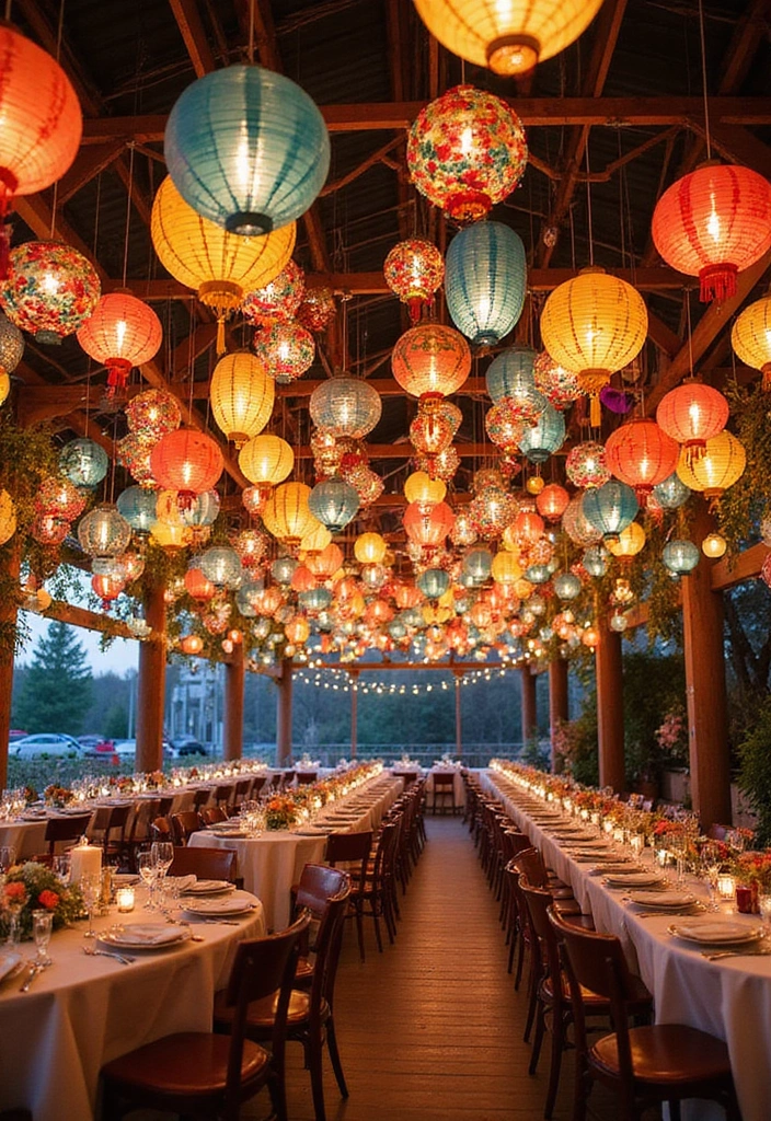 12 Stunning Indoor Wedding Reception Decorations That Will Take Your Breath Away! - 7. Dazzling Hanging Decor