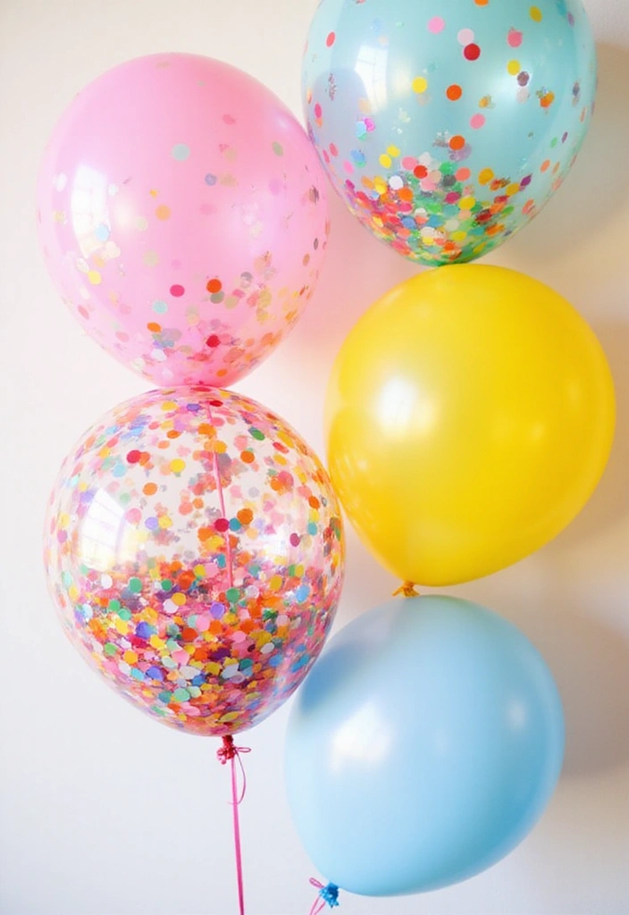 21 Birthday Decoration Ideas at Home That Will Wow Your Guests! - 15. DIY Confetti Balloons