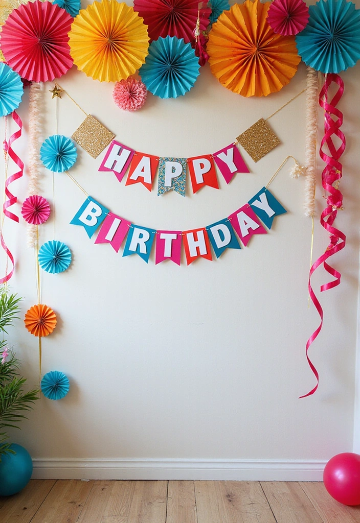 21 Birthday Decoration Ideas at Home That Will Wow Your Guests! - 17. Festive Wall Decor