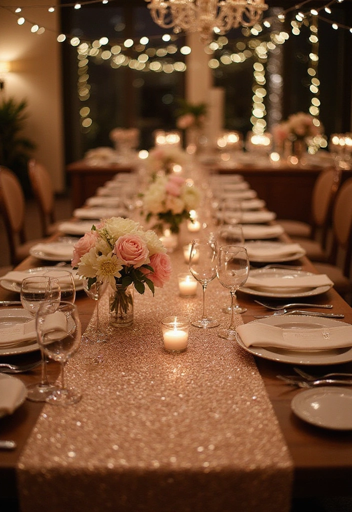 21 Sweet 16 Decorations That Will Make the Birthday Girl Feel Like a Queen! - 2. Glittery Table Settings
