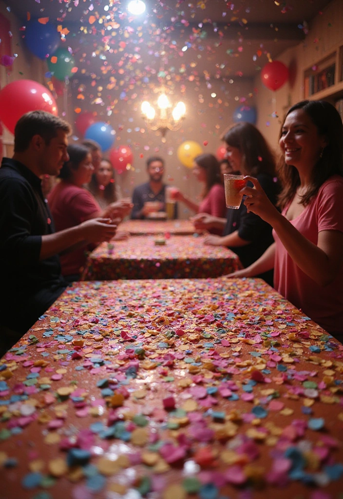 21 Sweet 16 Decorations That Will Make the Birthday Girl Feel Like a Queen! - 12. Glittering Confetti