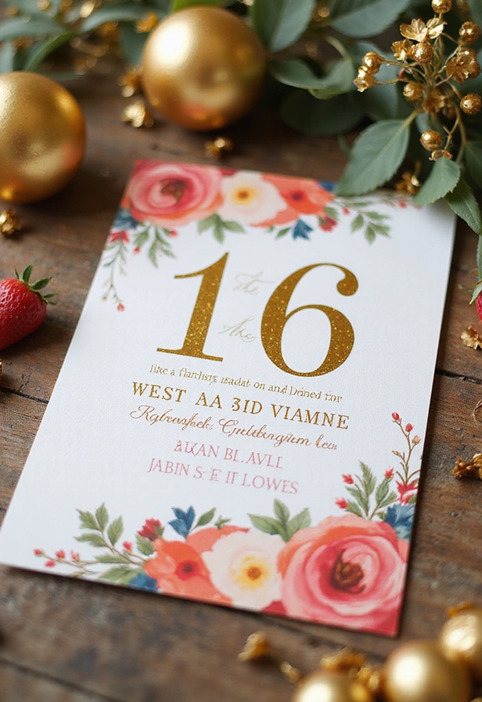 21 Sweet 16 Decorations That Will Make the Birthday Girl Feel Like a Queen! - 18. Themed Invitations